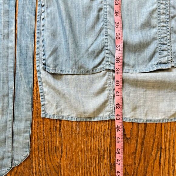 Jones New York Shirt Dress Women 6 Blue Chambray Pockets High Low Midi Dress - Picture 14 of 16